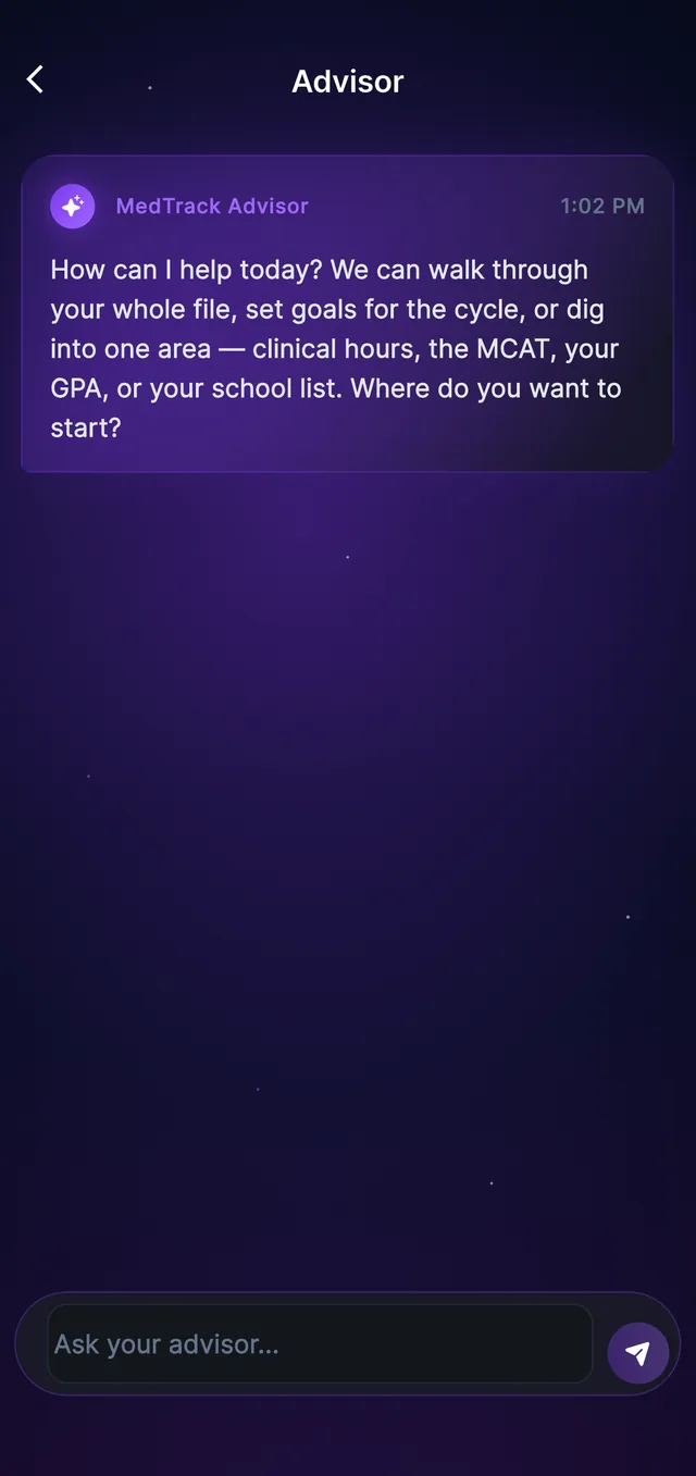 MedTrack advisor chat